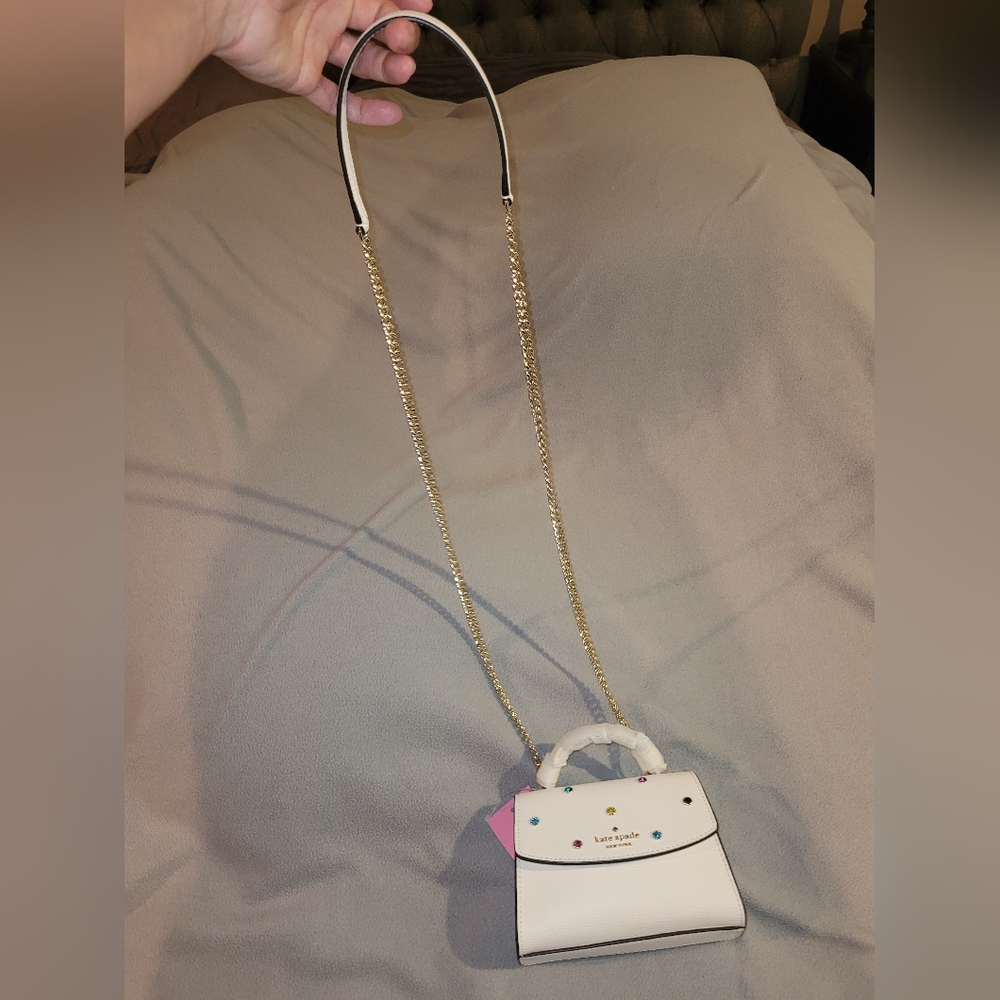 NWT Kate Spade Cream Mini Bag with Colorful Gem Accents - Picture 13 of 13